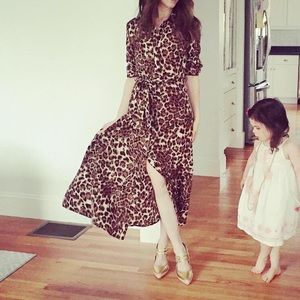 Lea and Viola button down leopard print dress.
